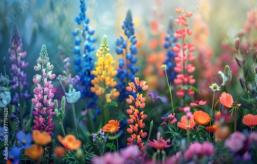 Vibrant Flower Field A Celebration of Nature's Palette Generative AI