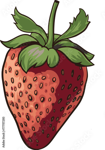 Erdbeer Grafik gemalt, KI generiert