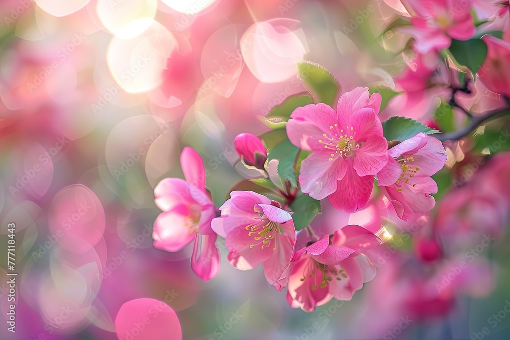 Capture the essence of spring with this vibrant macro shot of blooming flowers in a garden.