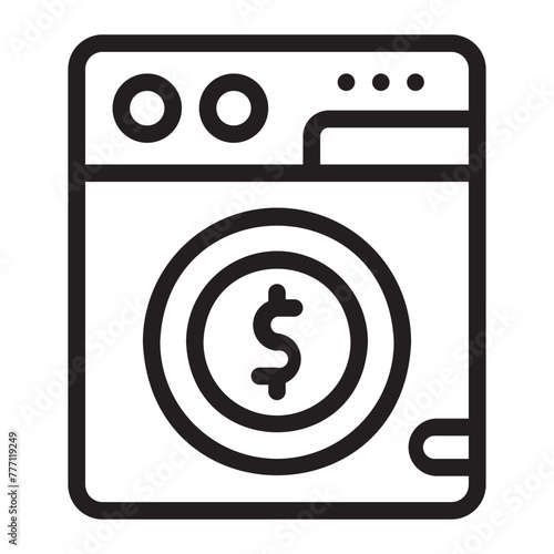 money laundering line icon