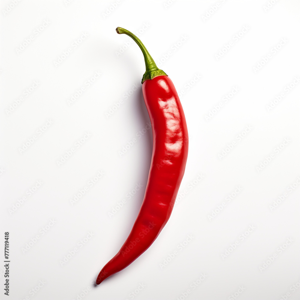 red chilli on white background сreated with Generative Ai red chilli on white background сreated with Generative Ai