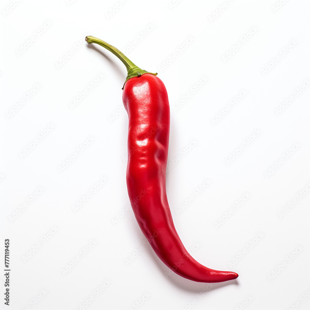 red chilli on white background сreated with Generative Ai red chilli on white background сreated with Generative Ai