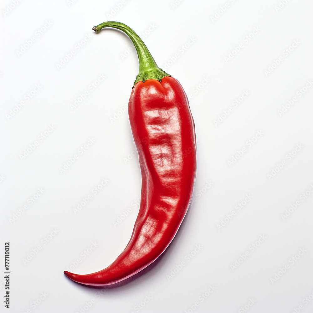 red chilli on white background сreated with Generative Ai red chilli on white background сreated with Generative Ai