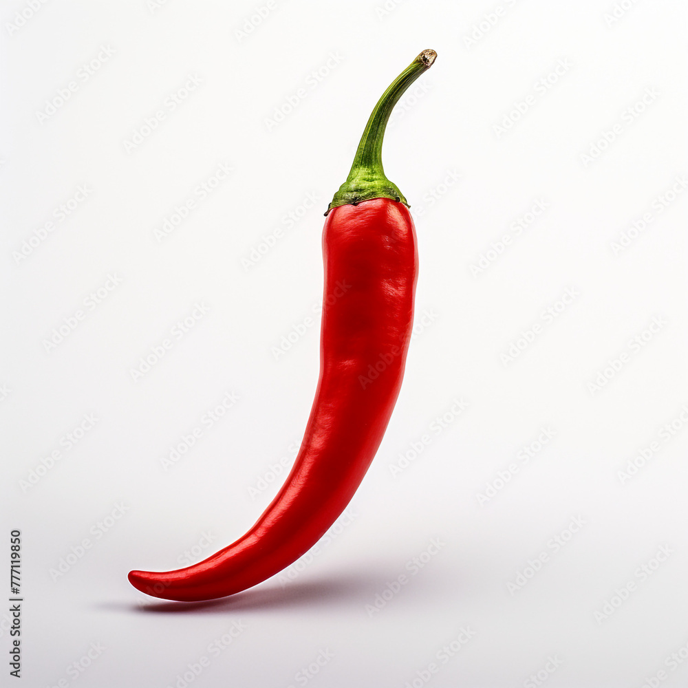 red chilli on white background сreated with Generative Ai red chilli on white background сreated with Generative Ai