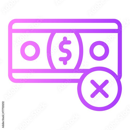 no money gradient icon