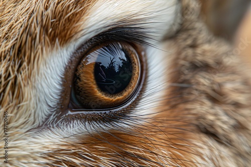 The Eyes of the Wild A Close-up of a Dog's Striking Eyes Generative AI