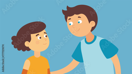 A teenage sibling giving their younger brother or sister a pep talk before a stressful event showing them they are not alone and building up