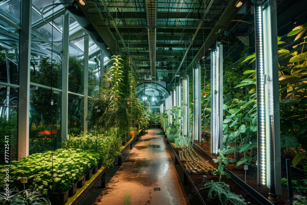 Advanced Greenhouse Vertical Planting System with Eco Lighting