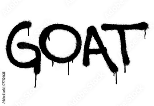 Spray graffiti word GOAT and abbreviation Great Of All Times.
