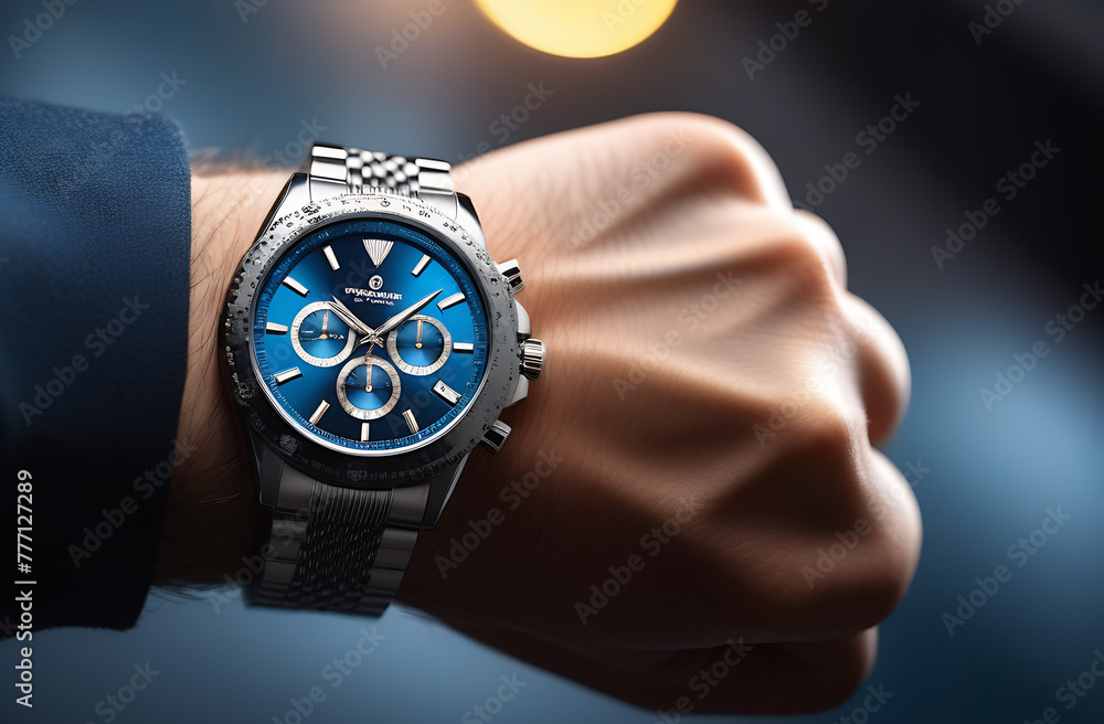 man's hand with watch