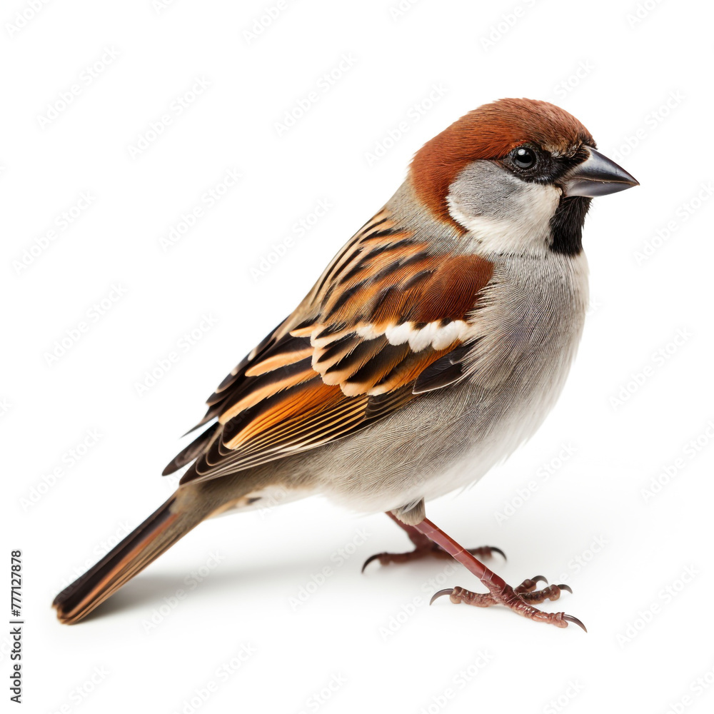 sparrow isolated on white background сreated with Generative Ai sparrow isolated on white background сreated with Generative Ai