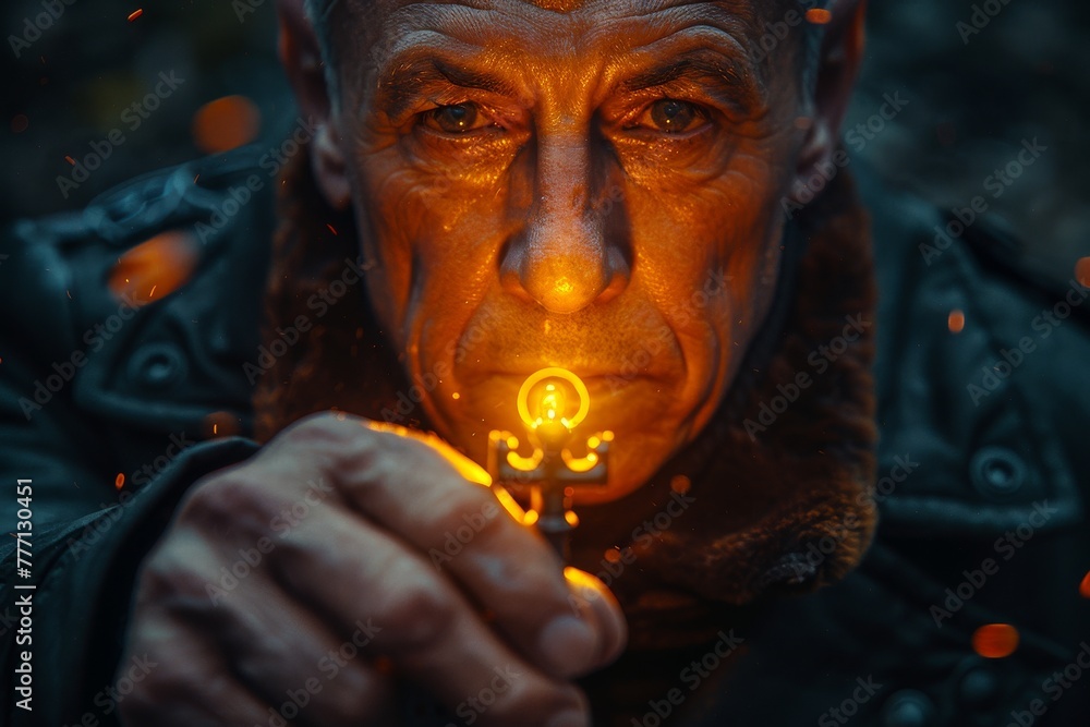 Businessman holding key model. Key of Success business concept. Close up image of business person holding shining key. Generative AI. Businessman holding key model. Key of Success business concept. Close up image of business person holding shining key. Generative AI.