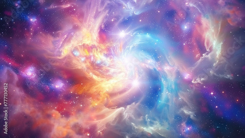 Mesmerizing ultra 4k  8k colorful background reminiscent of a cosmic explosion  with swirling nebulae  bright stars  and vibrant hues of blue  purple  and pink