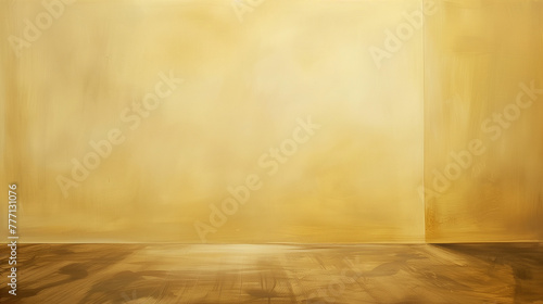 Wide Image  Monochromatic Abstract Painting  Golden Texture  Minimalist Art with Copy Space