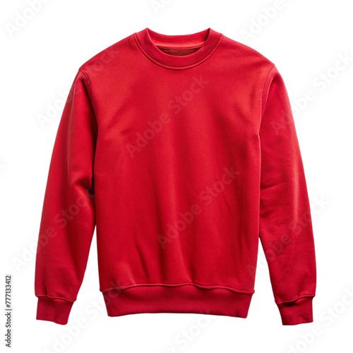 Red sweatshirt isolated on transparent background.