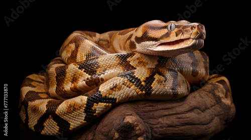 Magnificent Boa Constrictor on solid background. photo