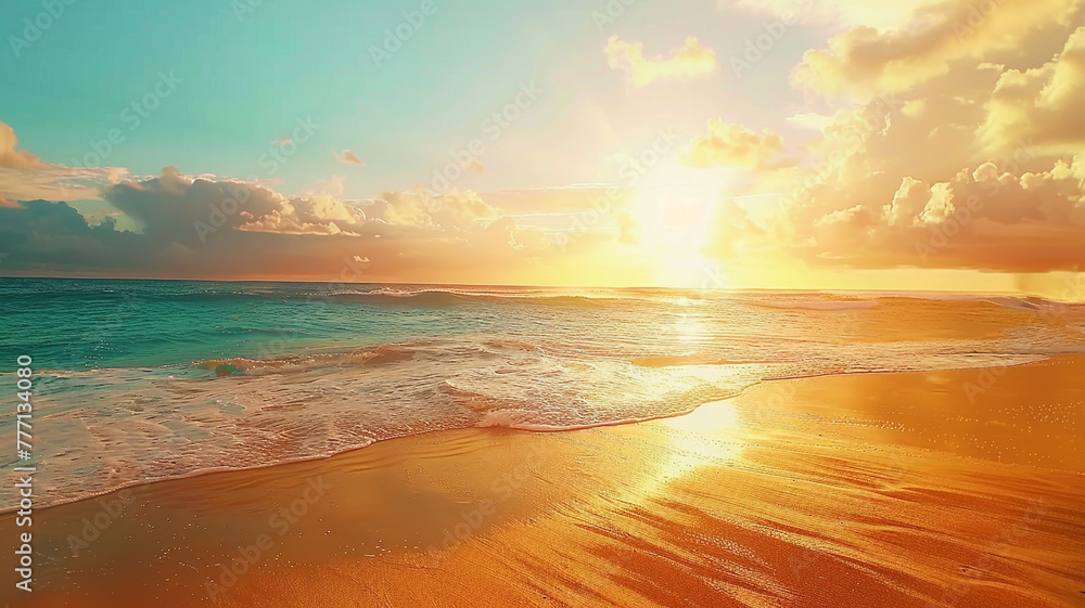 Vivid ultra 4k, 8k colorful background featuring a tropical beach scene