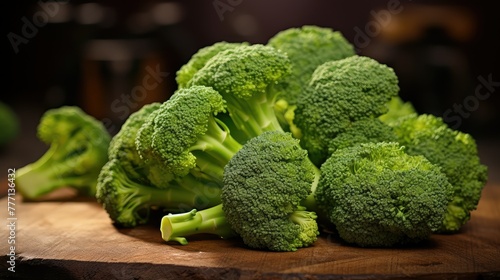 vibrant green broccoli fresh