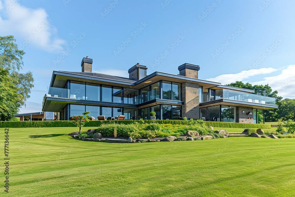 A large house with a large yard and a large garden A large house with a large yard and a large garden
