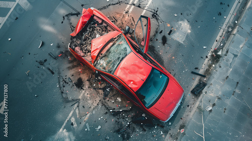 car accident on the street,...