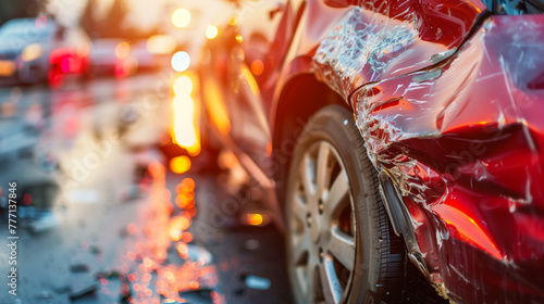 car accident on the street,...