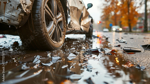 car accident on the street,...