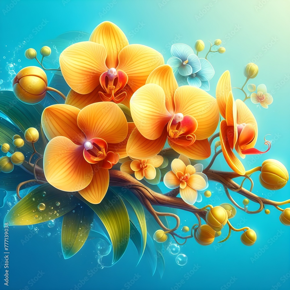 Background with flowers. Generative ai Background with flowers. Generative ai