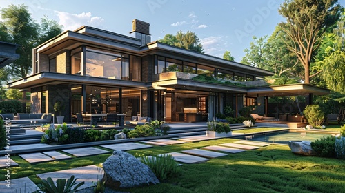 Modern Architecture A Contemporary Residence Generative AI © Riya