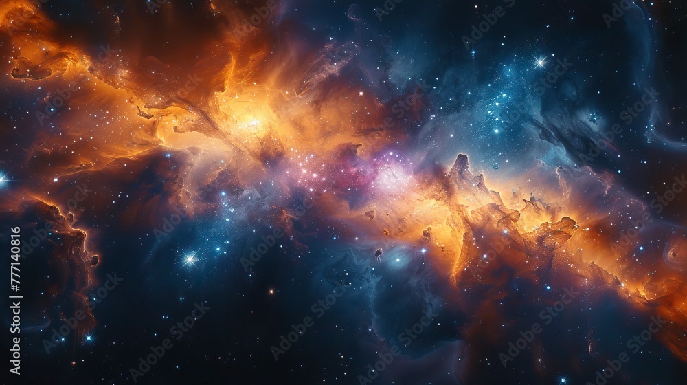 Nebula cloud with cosmic colors