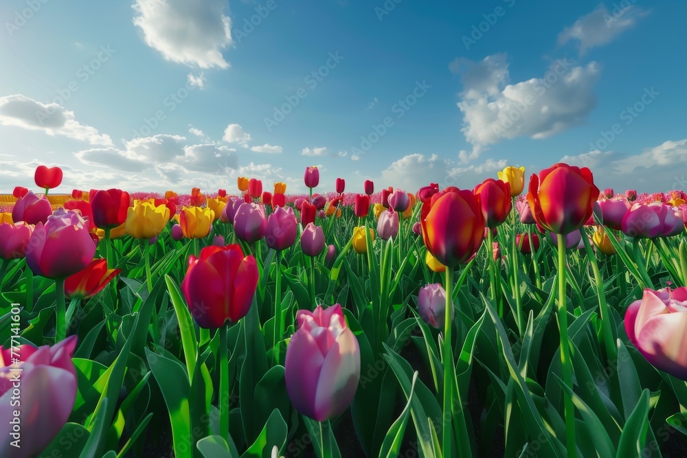 Beauty of a Tulip Field