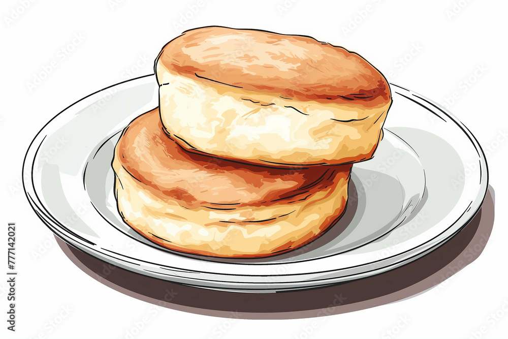 English muffins on a white background.
