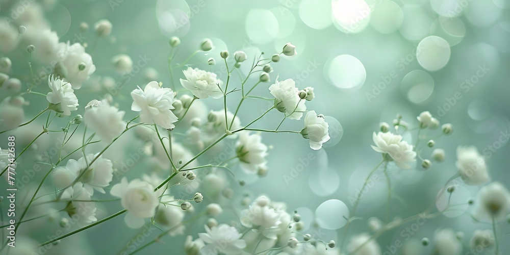 Fototapeta premium Blossoming Dreams A Soft Focus on White Flowers and the Concept of Dreams Generative AI