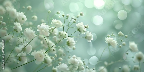 Blossoming Dreams A Soft Focus on White Flowers and the Concept of Dreams Generative AI