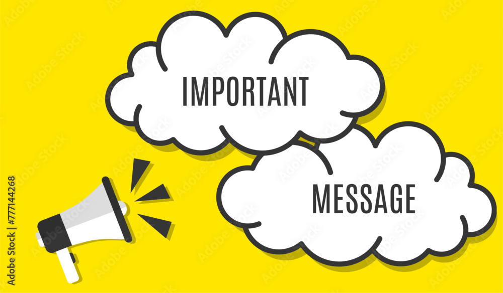 Vector banner. Megaphone with important message speech bubble. Loudspeaker. Banner for business, marketing. Banner design vector illustration. Vector banner. Megaphone with important message speech bubble. Loudspeaker. Banner for business, marketing. Banner design vector illustration.