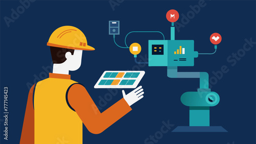 Closeup of a technician using an AR remote to manipulate and interact with a virtual 3D model of a complex industrial system for training and