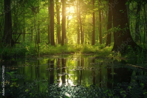 The Serene Forest Pond