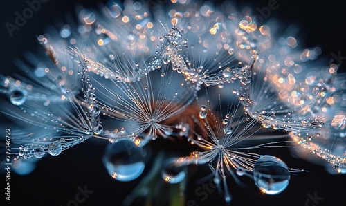 Dewdrops on a Dandelion Seed Generative AI