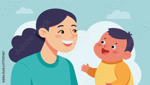 A parent making eye contact and smiling at their baby highlighting the value of nonverbal communication and emotional attunement in building