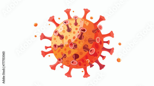 Close up virus cell on white background illustration  © Austin
