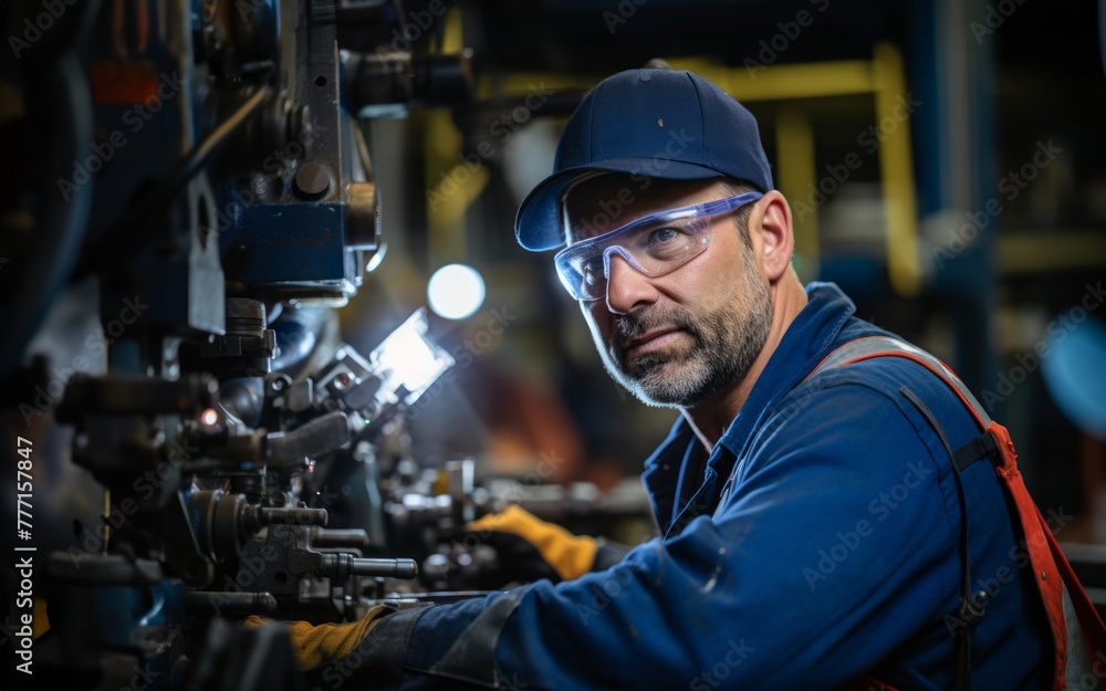 An busy engineer working with machinery in the background, showcasing industrial work, Engineering, machinery operation, industrial concept An busy engineer working with machinery in the background, showcasing industrial work, Engineering, machinery operation, industrial concept