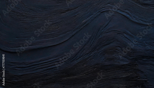 Black marble with white divorces and wavy pattern. Abstract background with thin infinite lines. photo