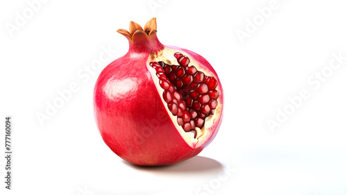 Fresh red pomegranate on white background picture 