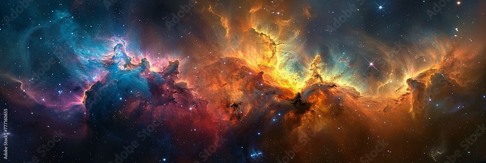 Fototapeta premium Cosmic Nebula A Spectacular View of the Universe's Mysterious Phenomena Generative AI