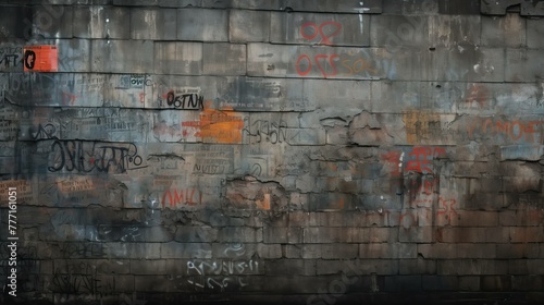 graffiti concrete wall dark © vectorwin