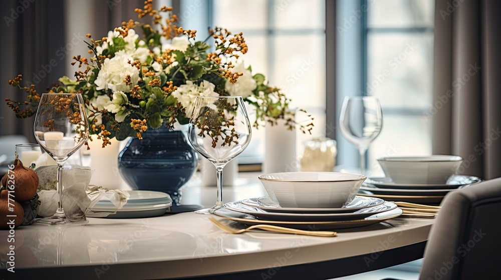 table blurred lifestyle interior design