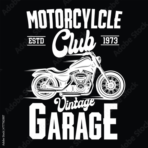 Vintage bike garage  custom vector t shirt design