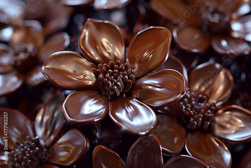 flowers made of melting chocolate