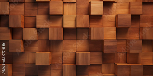 a wood tile background with a pattern of many squares  in the style of unreal engine   reated with Generative Ai