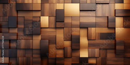 a wood tile background with a pattern of many squares, in the style of unreal engine сreated with Generative Ai