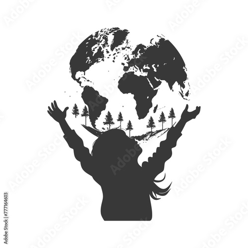 Silhouette illustration for celebrating world Humanitarian Day